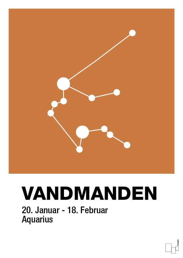plakat: stjernebillede vandmanden - rumba orange-Stjernetegn-A1two3