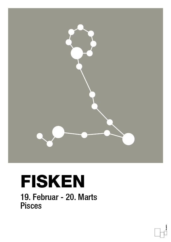 plakat: stjernebillede fisken - battleship gray-Stjernetegn-A1two3