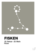 plakat: stjernebillede fisken - battleship gray-Stjernetegn-A1two3