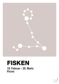 plakat: stjernebillede fisken - broken beige-Stjernetegn-A1two3