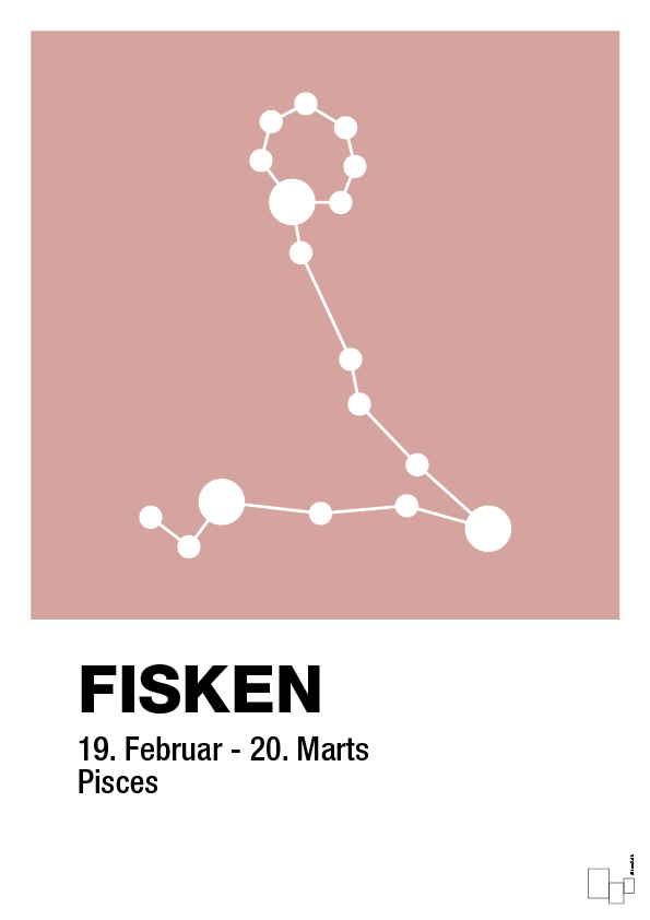plakat: stjernebillede fisken - bubble shell-Stjernetegn-A1two3