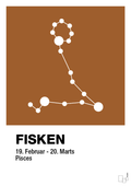 plakat: stjernebillede fisken - cognac-Stjernetegn-A1two3