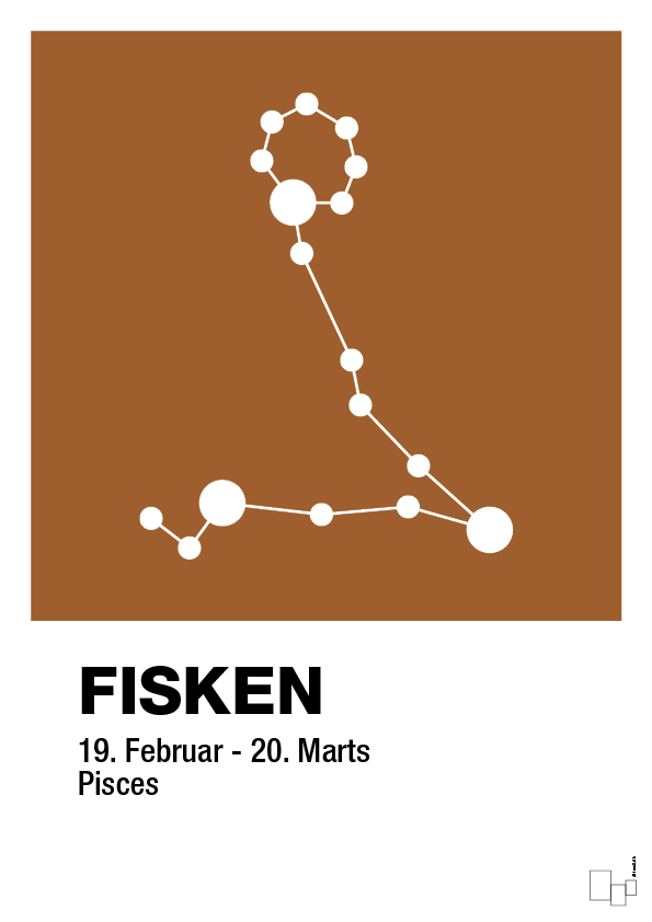plakat: stjernebillede fisken - cognac-Stjernetegn-A1two3
