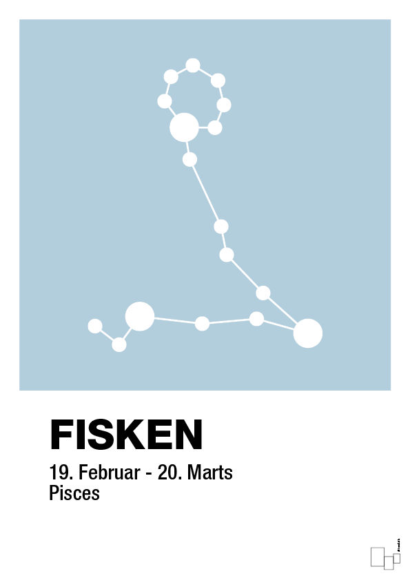 plakat: stjernebillede fisken - heavenly blue-Stjernetegn-A1two3