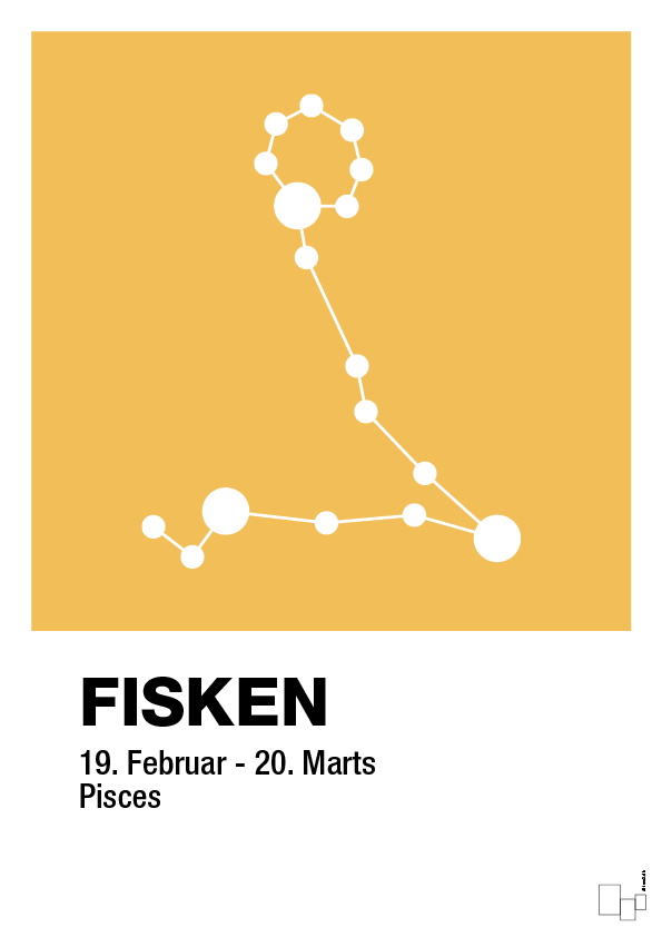 plakat: stjernebillede fisken - honeycomb-Stjernetegn-A1two3