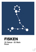 plakat: stjernebillede fisken - lapis blue-Stjernetegn-A1two3