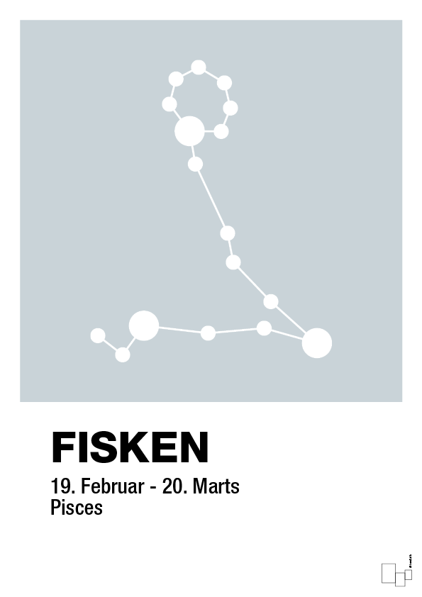 plakat: stjernebillede fisken - light drizzle-Stjernetegn-A1two3