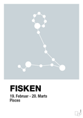 plakat: stjernebillede fisken - light drizzle-Stjernetegn-A1two3