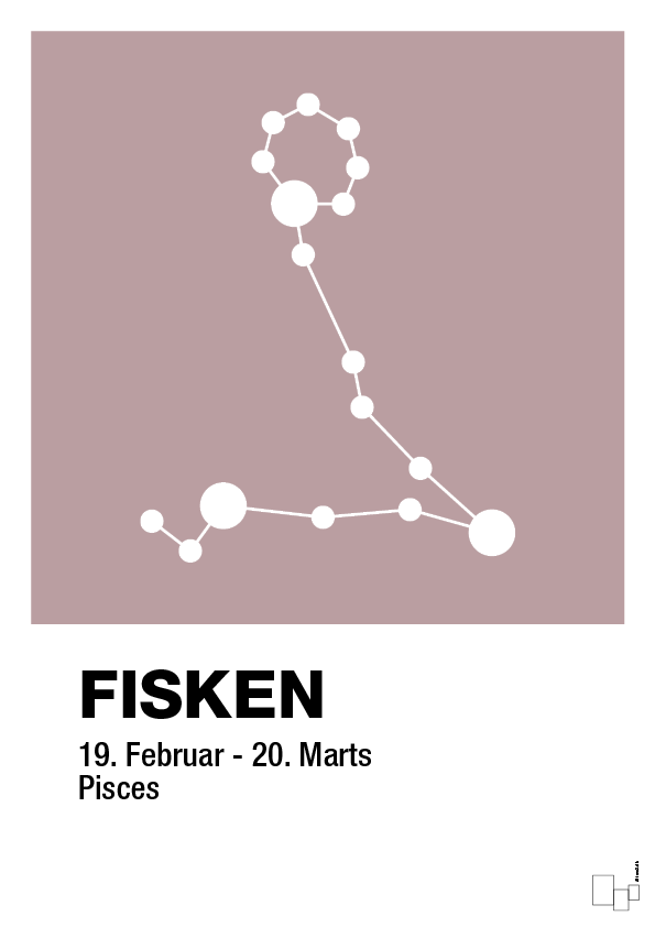 plakat: stjernebillede fisken - light rose-Stjernetegn-A1two3