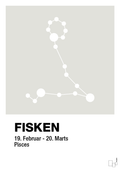 plakat: stjernebillede fisken - painters white-Stjernetegn-A1two3