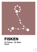 plakat: stjernebillede fisken - plum-Stjernetegn-A1two3