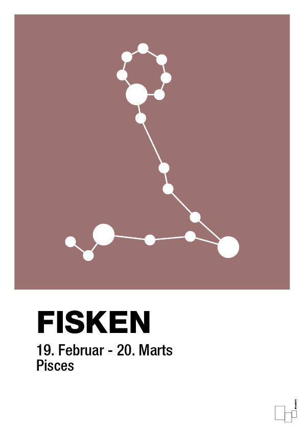 plakat: stjernebillede fisken - plum-Stjernetegn-A1two3