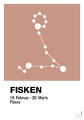 plakat: stjernebillede fisken - powder-Stjernetegn-A1two3