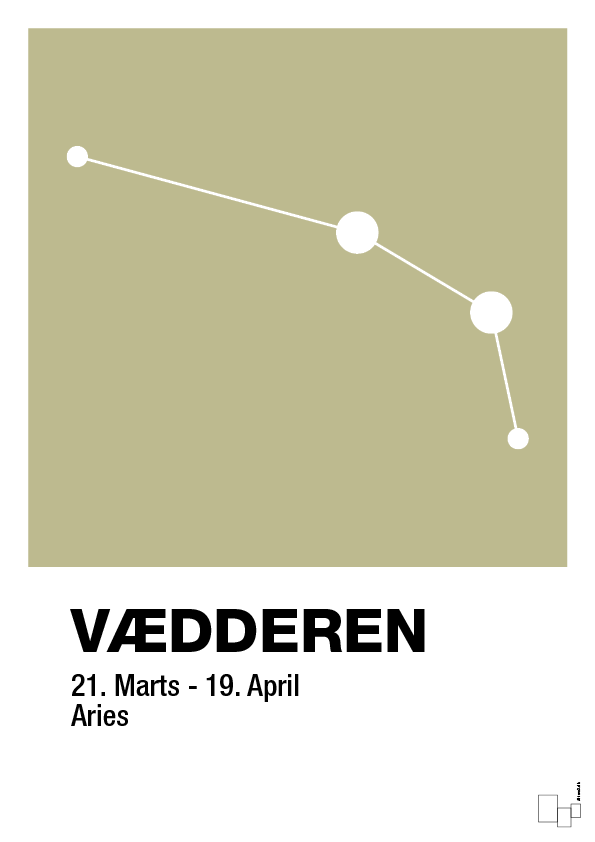 plakat: stjernebillede vædderen - back to nature-Stjernetegn-A1two3