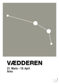plakat: stjernebillede vædderen - battleship gray-Stjernetegn-A1two3