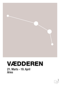 plakat: stjernebillede vædderen - broken beige-Stjernetegn-A1two3
