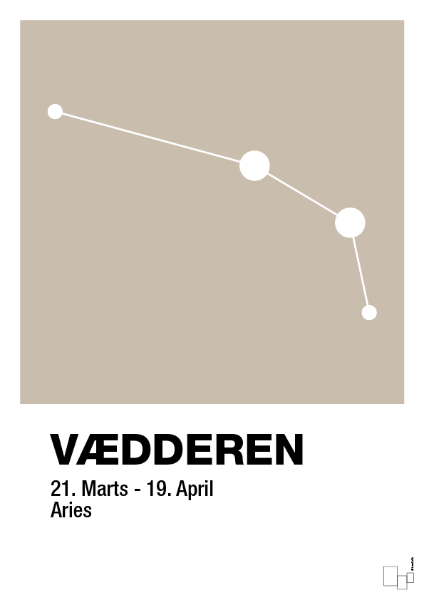 plakat: stjernebillede vædderen - creamy mushroom-Stjernetegn-A1two3