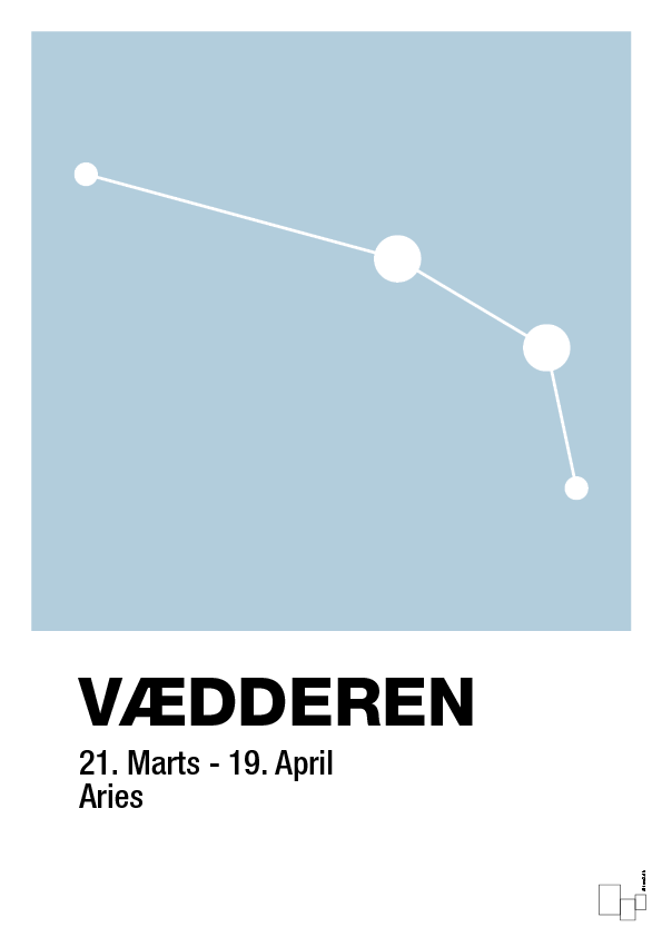 plakat: stjernebillede vædderen - heavenly blue-Stjernetegn-A1two3