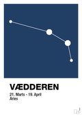 plakat: stjernebillede vædderen - lapis blue-Stjernetegn-A1two3