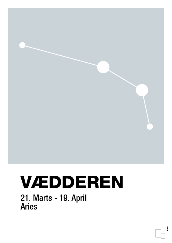plakat: stjernebillede vædderen - light drizzle-Stjernetegn-A1two3