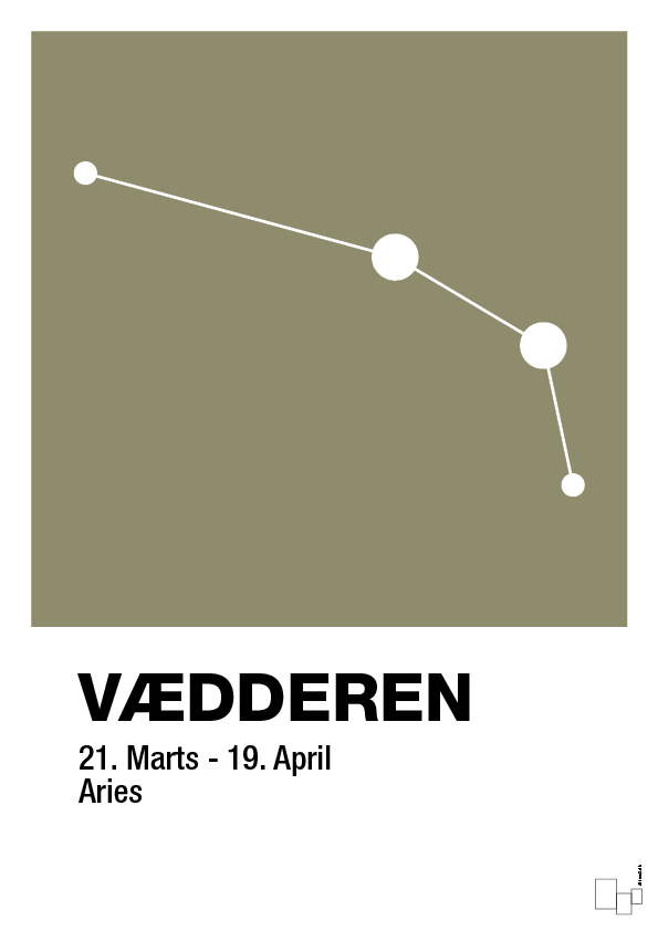 plakat: stjernebillede vædderen - misty forrest-Stjernetegn-A1two3