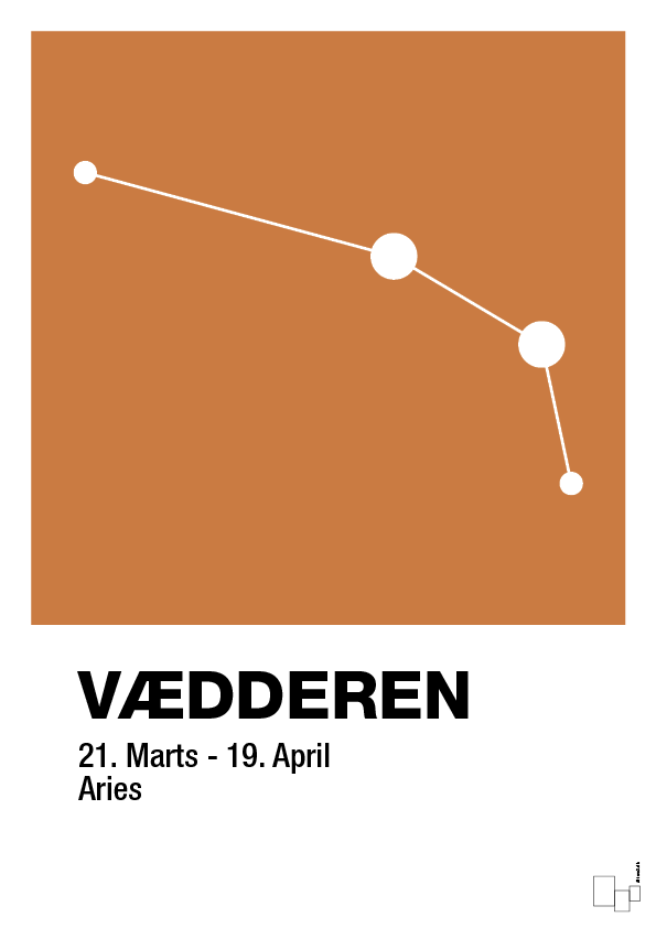 plakat: stjernebillede vædderen - rumba orange-Stjernetegn-A1two3