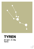 plakat: stjernebillede tyren - back to nature-Stjernetegn-A1two3