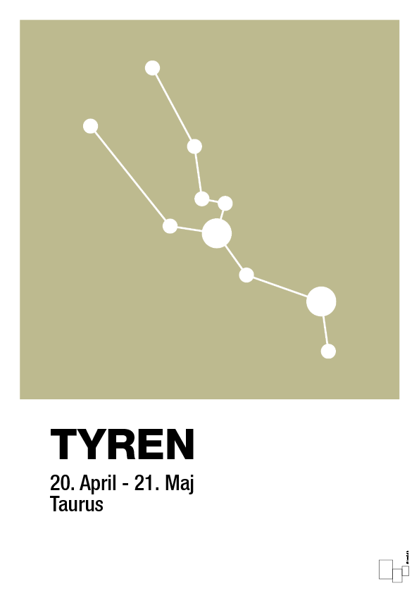 plakat: stjernebillede tyren - back to nature-Stjernetegn-A1two3