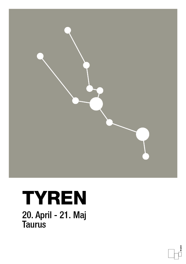 plakat: stjernebillede tyren - battleship gray-Stjernetegn-A1two3