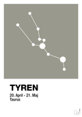 plakat: stjernebillede tyren - battleship gray-Stjernetegn-A1two3