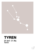 plakat: stjernebillede tyren - broken beige-Stjernetegn-A1two3