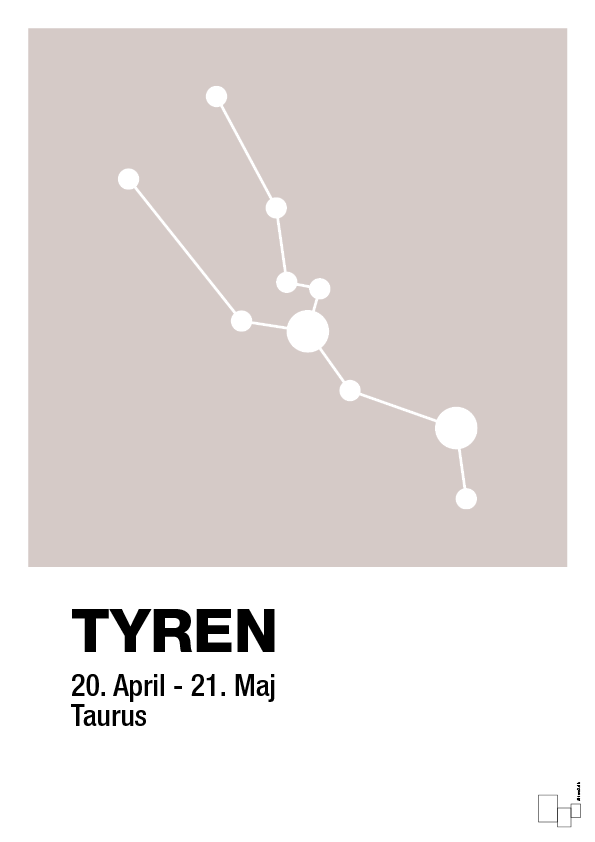 plakat: stjernebillede tyren - broken beige-Stjernetegn-A1two3