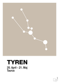 plakat: stjernebillede tyren - creamy mushroom-Stjernetegn-A1two3