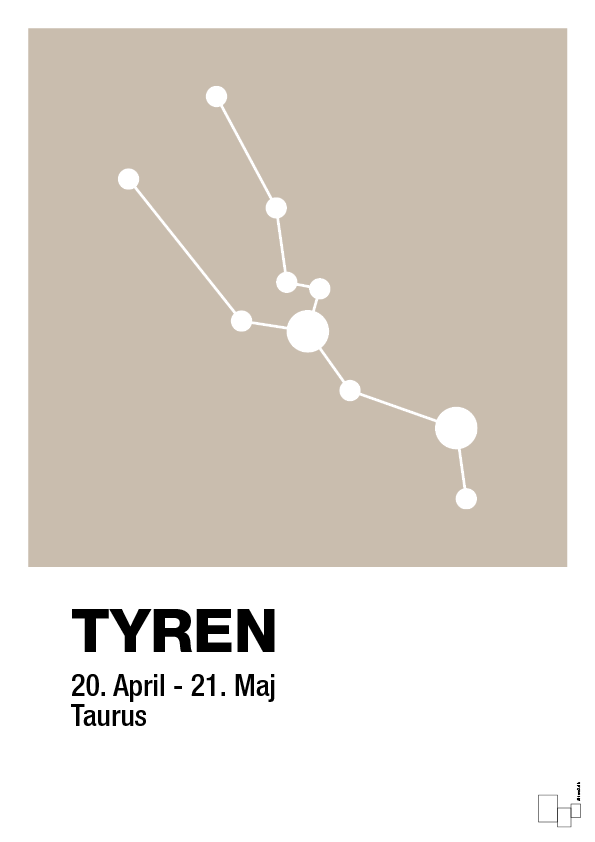 plakat: stjernebillede tyren - creamy mushroom-Stjernetegn-A1two3