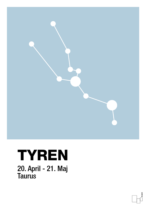 plakat: stjernebillede tyren - heavenly blue-Stjernetegn-A1two3