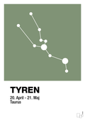 plakat: stjernebillede tyren - jade-Stjernetegn-A1two3