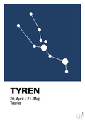 plakat: stjernebillede tyren - lapis blue-Stjernetegn-A1two3