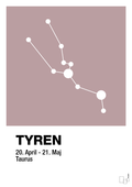 plakat: stjernebillede tyren - light rose-Stjernetegn-A1two3