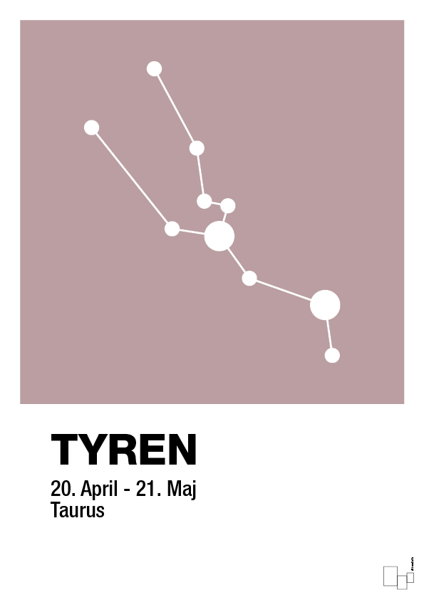 plakat: stjernebillede tyren - light rose-Stjernetegn-A1two3