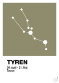 plakat: stjernebillede tyren - misty forrest-Stjernetegn-A1two3