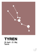 plakat: stjernebillede tyren - plum-Stjernetegn-A1two3