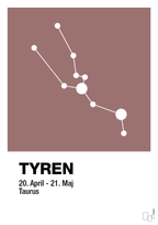 plakat: stjernebillede tyren - plum-Stjernetegn-A1two3