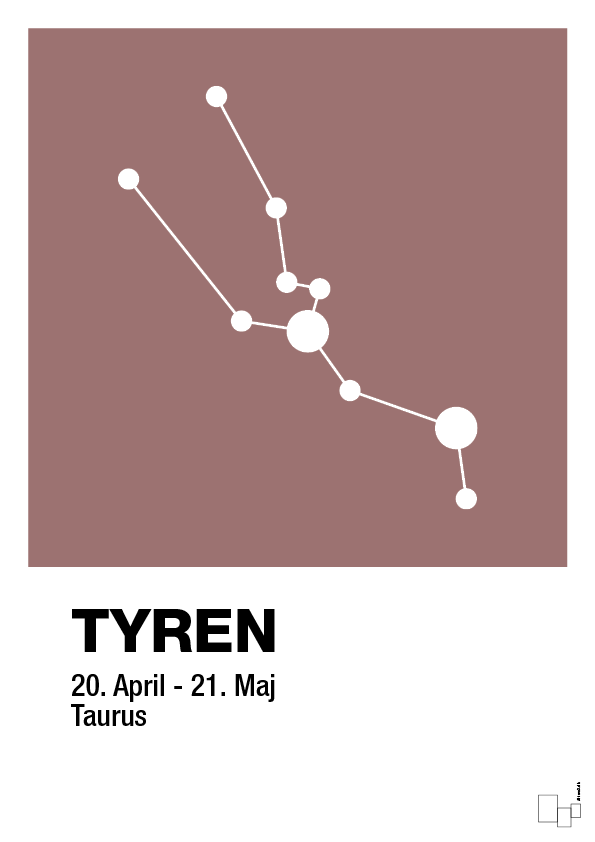 plakat: stjernebillede tyren - plum-Stjernetegn-A1two3