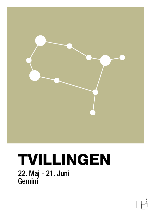 plakat: stjernebillede tvillingen - back to nature-Stjernetegn-A1two3