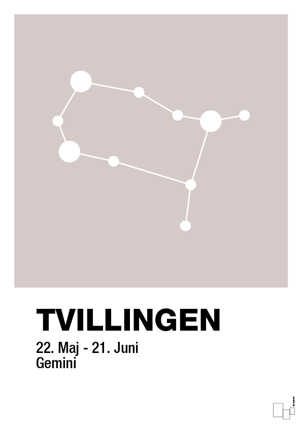 plakat: stjernebillede tvillingen - broken beige-Stjernetegn-A1two3