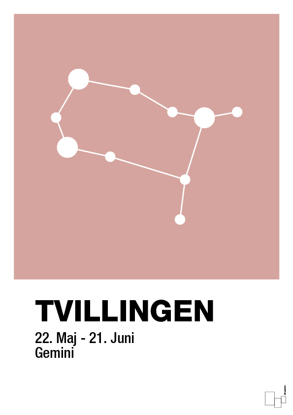 plakat: stjernebillede tvillingen - bubble shell-Stjernetegn-A1two3