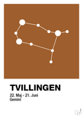 plakat: stjernebillede tvillingen - cognac-Stjernetegn-A1two3