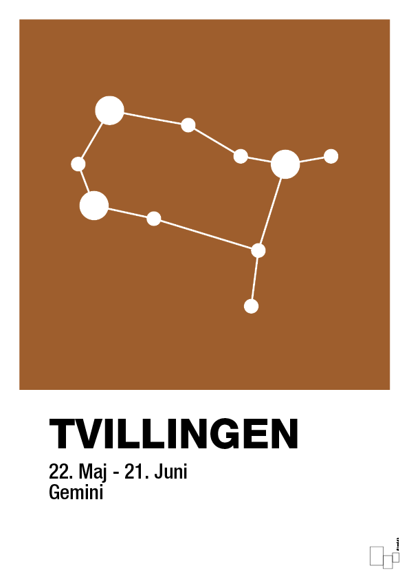 plakat: stjernebillede tvillingen - cognac-Stjernetegn-A1two3