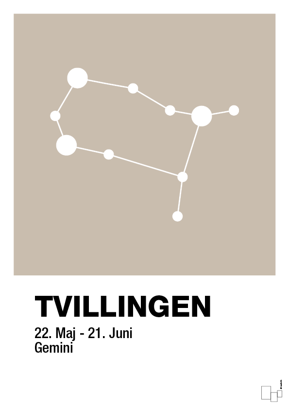 plakat: stjernebillede tvillingen - creamy mushroom-Stjernetegn-A1two3