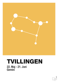 plakat: stjernebillede tvillingen - honeycomb-Stjernetegn-A1two3